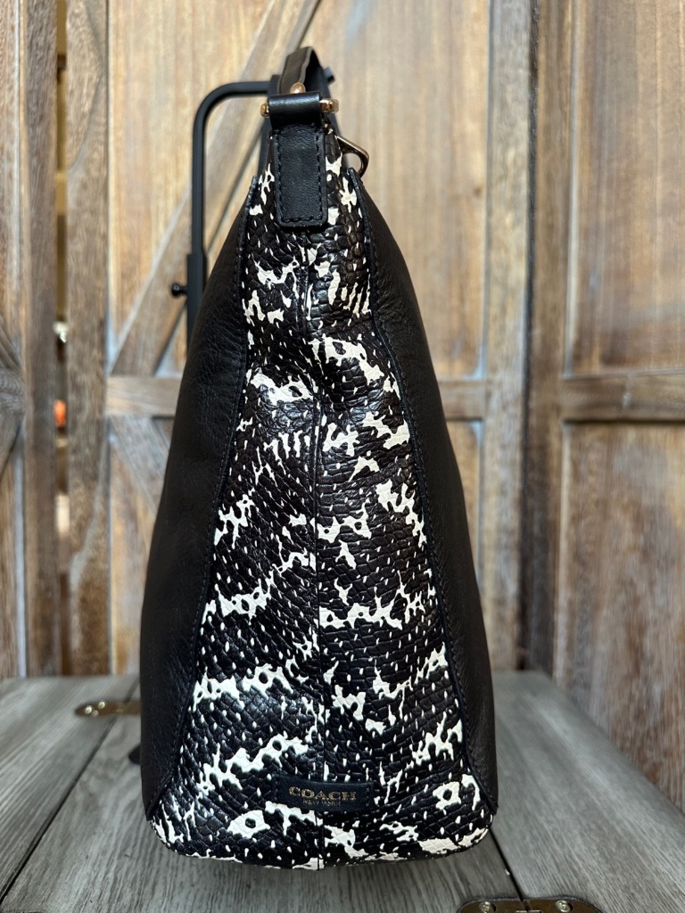 Coach 27984 Bleecker Copper Black and Python Embossed Satchel - Picture 3 of 14